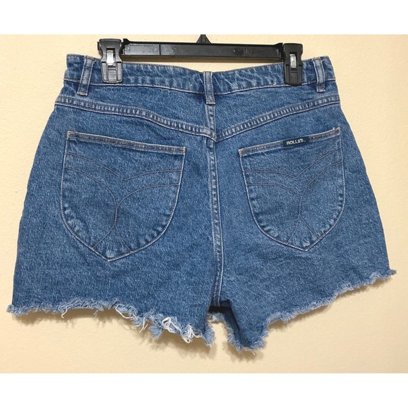 ROLLA'S Original High‎ Rise Denim Shorts Size 31 Aussie 13 Blue Jean - Picture 5 of 15